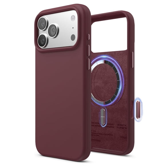 Funda elago para iPhone 17 Pro Max, color burdeos, silicona MagSafe