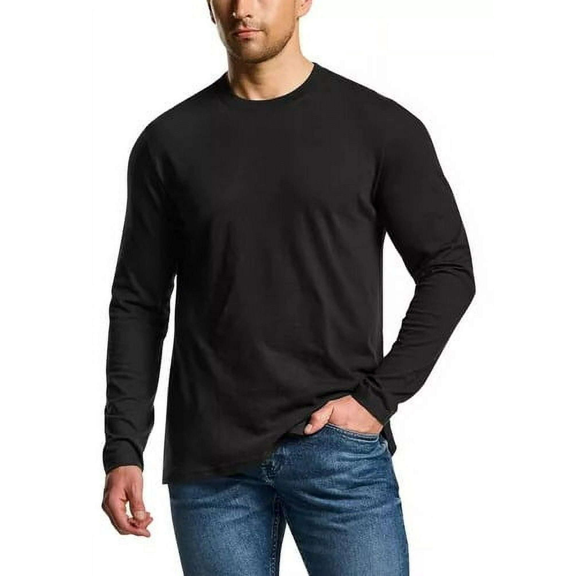 Genérica - 6x Polera Camisetas Manga Larga Hombre Cuello Redondo 2025