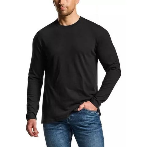 Genérica - 6X Polera Camisetas Manga Larga Hombre Cuello Redondo 2025