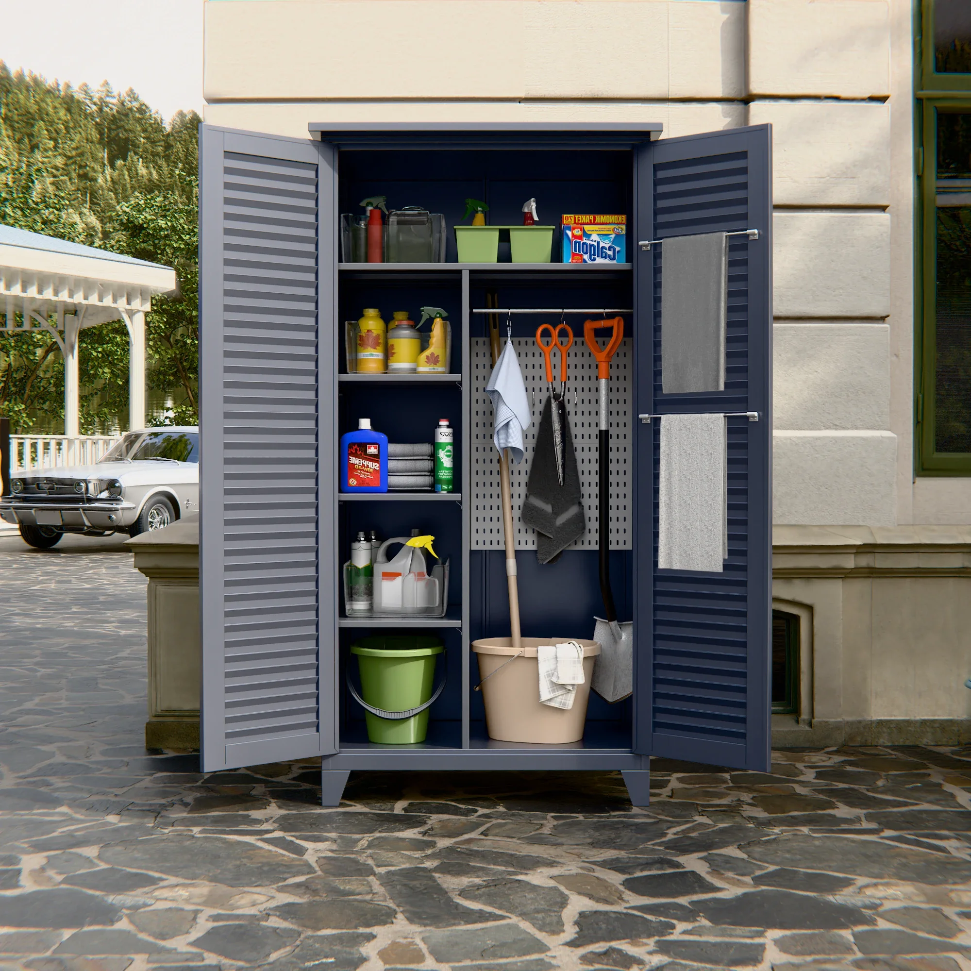 Recilock - Gabinete Exterior 6 Separaciones, Barra Y Tablero Para Colgar 185x90x50 Cm - Occ-8