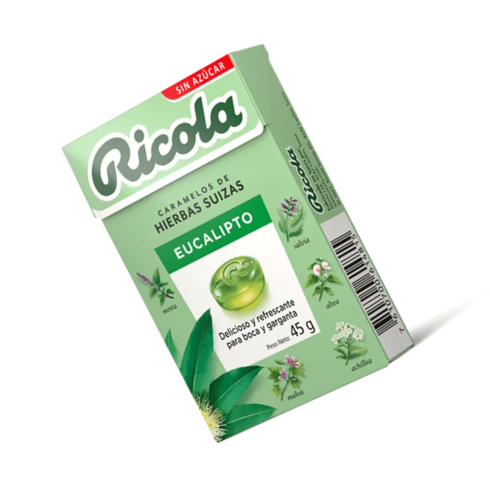 Caramelo Sin Azúcar Eucalipto Ricola 45 Grs