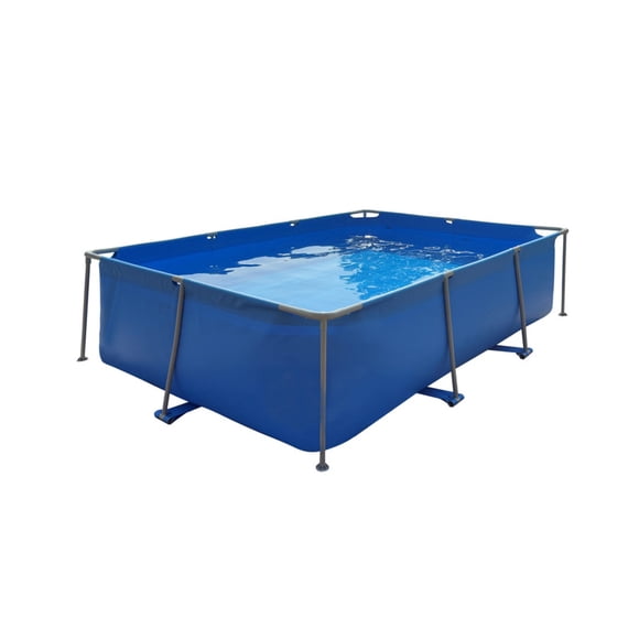 Piscina Rectangular Súper Resistente Desmontable Con Estructura Metálica y Lona de PVC Reforzado