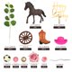 thumbnail image 2 of Adorno para Pastel Vaquera Tazimi Caballo con Flor Rosa, 2 of 8