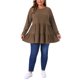 thumbnail image 2 of Agnes Orinda Ropa de Halloween para Mujer Tallas Grandes Tops Babydoll de Escuela Colegio de Manga Larga Cuello Redondo Casual Suelto Blusas Peplum Túnicas 4X Marrón Café, 2 of 6