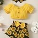 thumbnail image 1 of 3pcs Baby Infan Girl Casual Puff Sleeve Top & Floral Shorts & Headband Set Clothes, 1 of 5