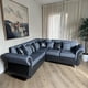 thumbnail image 2 of Sofa seccional Madrid lino/ecocuero Negro gris, 2 of 3