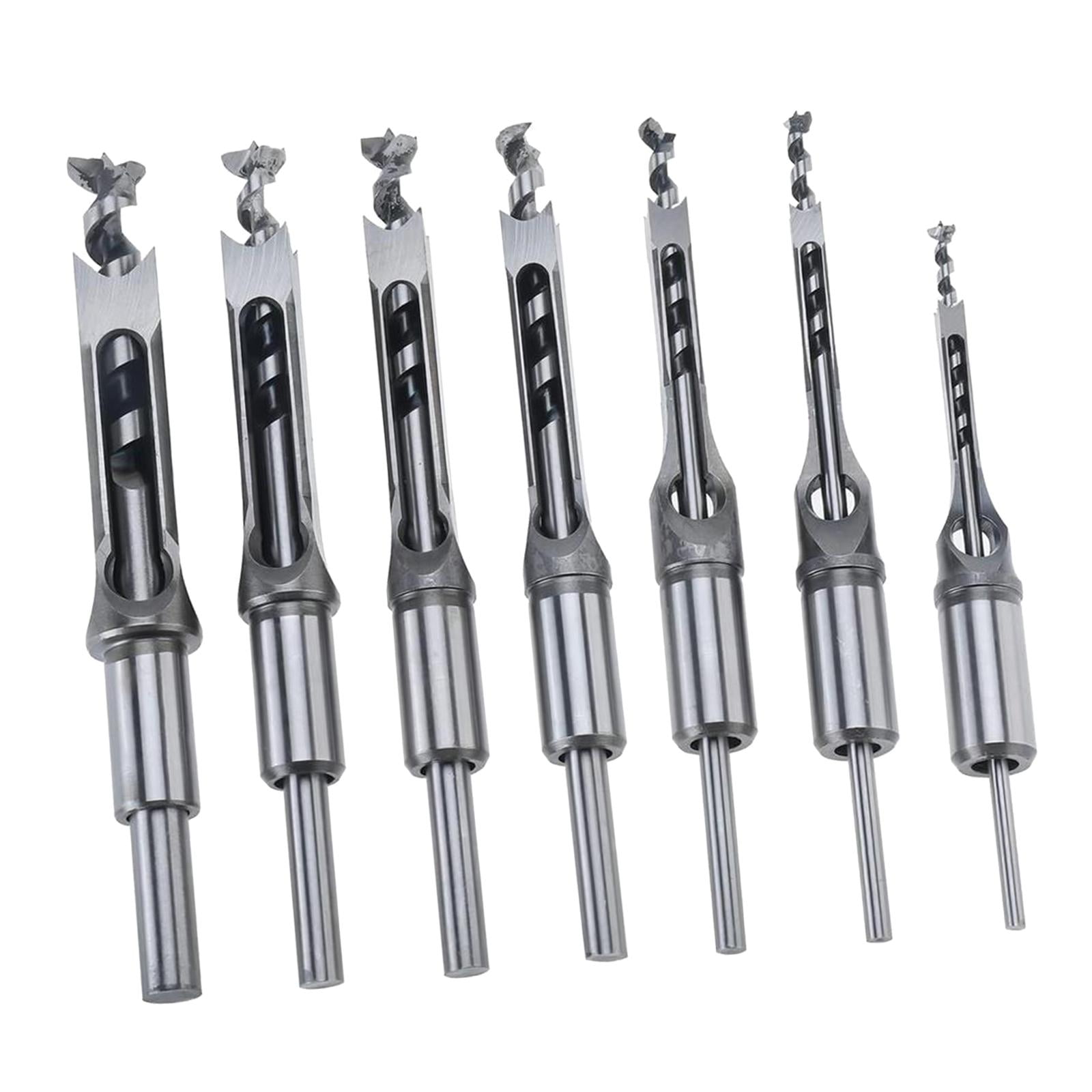 Magideal - Broca De Herramienta Eléctrica De Agujero Cuadrado, Herramientas De Hardware De Cincel Para Carpintería, Broca Para Agujeros Hss Duradera Para Carpint 7 Piezas B