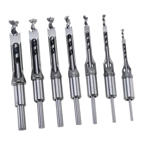 Magideal - Broca De Herramienta Eléctrica De Agujero Cuadrado, Herramientas De Hardware De Cincel Para Carpintería, Broca Para Agujeros Hss Duradera Para Carpint 7 Piezas B