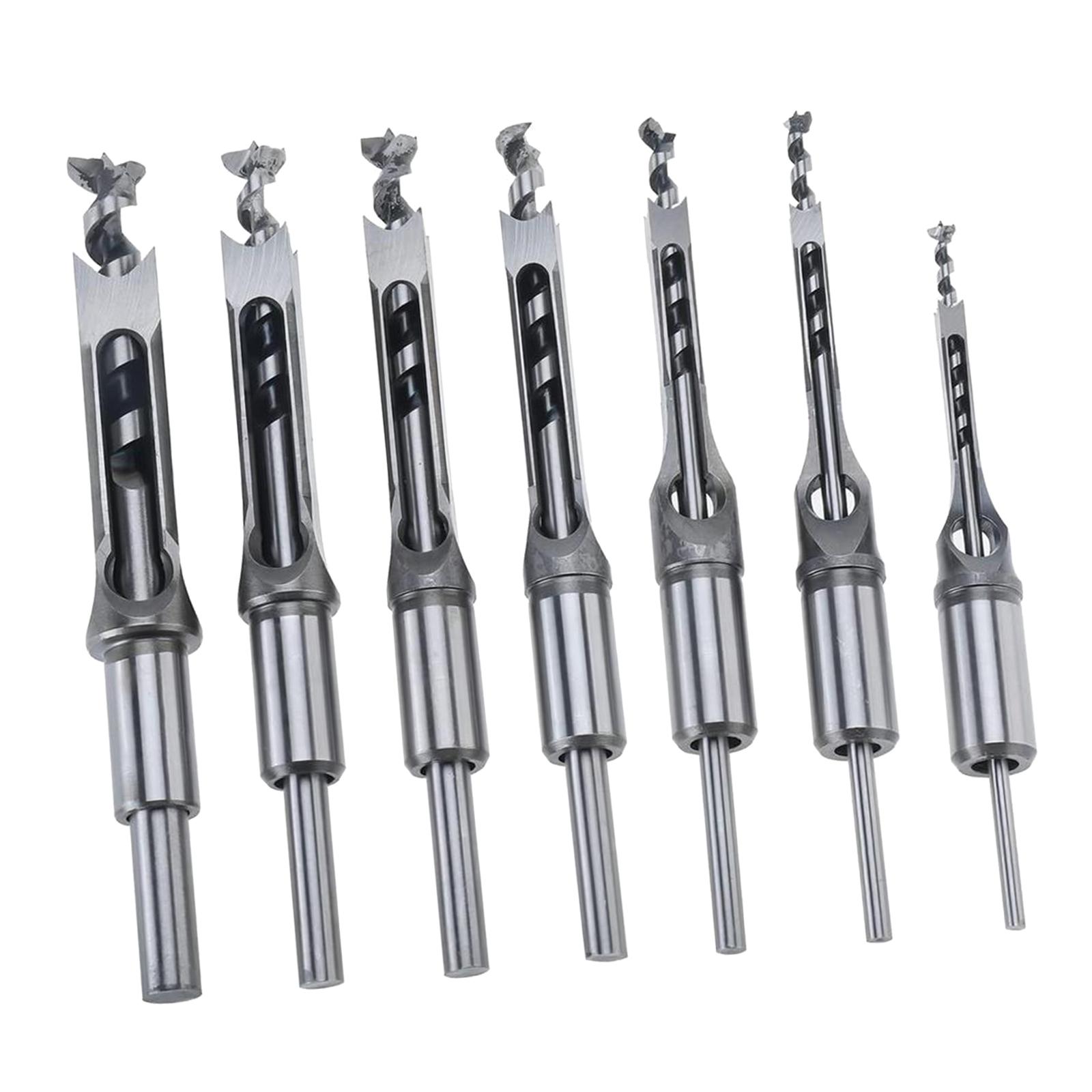 Magideal - Broca De Herramienta Eléctrica De Agujero Cuadrado, Herramientas De Hardware De Cincel Para Carpintería, Broca Para Agujeros Hss Duradera Para Carpint 7 Piezas B