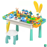 Genérico - Juego Incluye Bloques 300Pc , Mesa , 2 Silla, 4 Cajas Latera