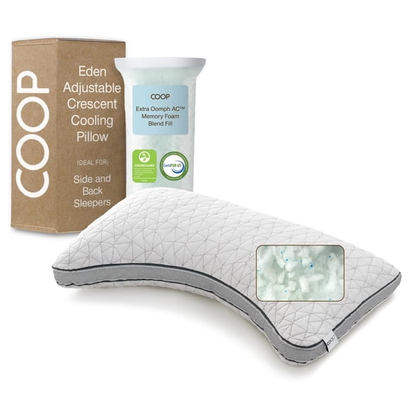 Espuma viscoelástica ajustable Pillow Coop Home Goods Eden Crescent King