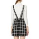 thumbnail image 3 of INSPIRE CHIC Vestido de Tirantes Ajustables a Cuadros para Mujer Regreso a Clases M Negro-Blanco, 3 of 8