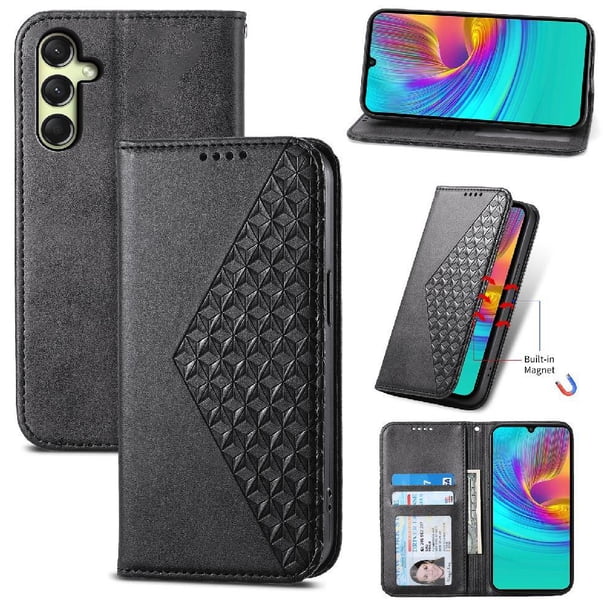 Funda Flip FOXDOCK para Samsung Galaxy A16 , Estilo Billetera con Diseño Rombo, Correa de Mano y Soporte, Uso Diario