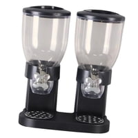 Bothyi - Organizador De Contenedores Para Almacenar Cereales, Recipiente Para Despensa, Dispensador De Granos, Azúcar Y Granos, Caja De Doble Taza, Color Negro