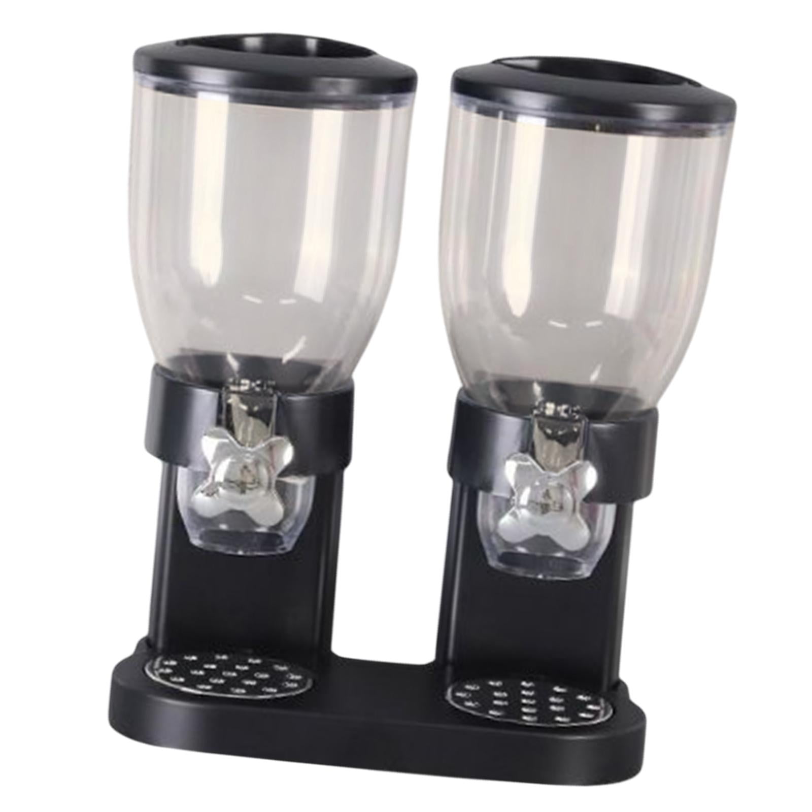 Bothyi - Organizador De Contenedores Para Almacenar Cereales, Recipiente Para Despensa, Dispensador De Granos, Azúcar Y Granos, Caja De Doble Taza, Color Negro