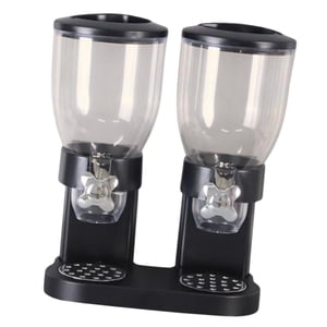 Bothyi - Organizador De Contenedores Para Almacenar Cereales, Recipiente Para Despensa, Dispensador De Granos, Azúcar Y Granos, Caja De Doble Taza, Color Negro