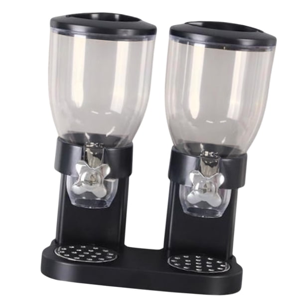 Organizador De Contenedores Para Almacenar Cereales, Recipiente Para Despensa, Dispensador De Granos, Azúcar Y Granos, Caja De Doble Taza, Color Negro
