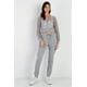 thumbnail image 1 of Conjunto de Top y Pantalón con Cremallera y Rejilla en Contraste Gris Jaspeado, Gris Jaspeado L, 1 of 5