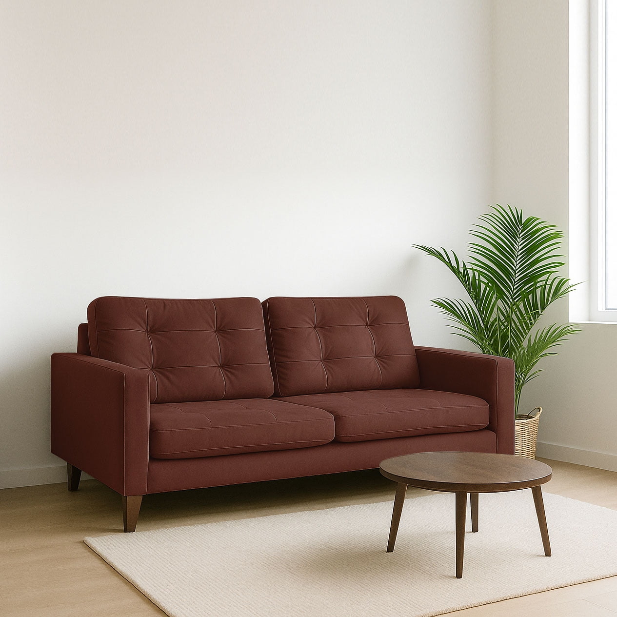 Latam Home - Sofa Napoles 3 C Tela Velvet Chocolate
