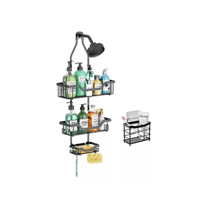 Genérico - Organizador De Ducha Para Baño Halman Toalleros, Color Negro, Instalación Pared