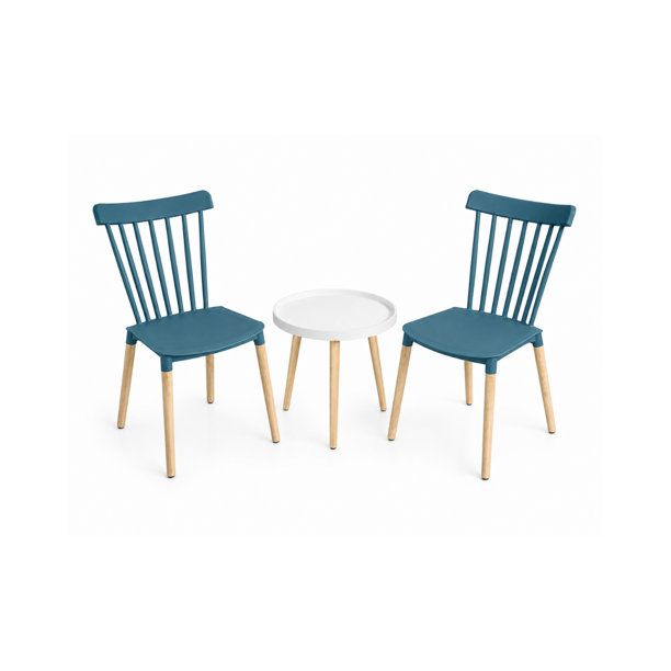 Set de Terraza Windsor Magic - Blanco / Turquesa