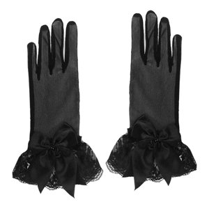 Bothyi - Guantes De Encaje Para Mujer, Guantes Duraderos Para Disfraces, Para Bodas, Banquetes, Fiestas Nocturnas, Color Negro