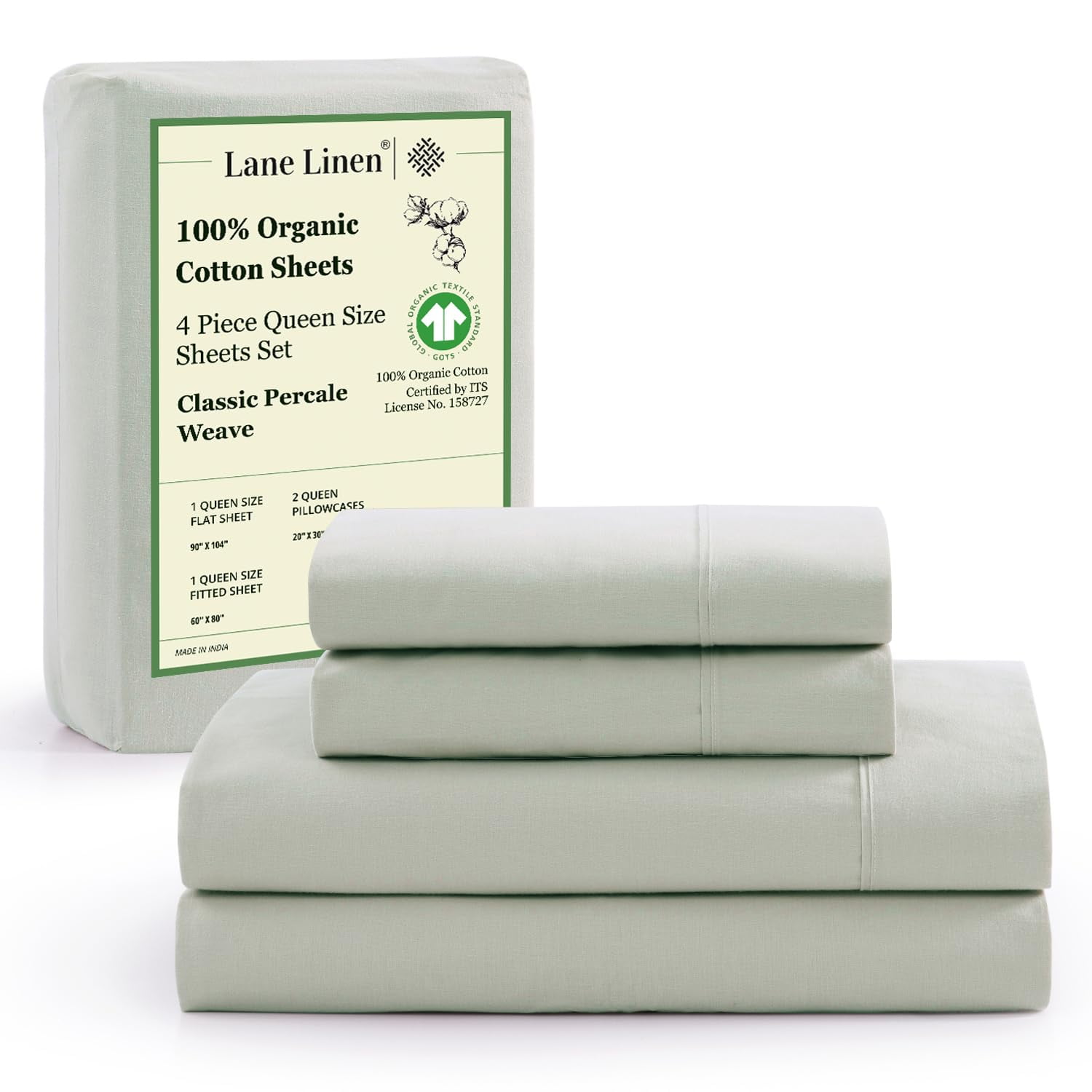 Juego De Sábanas Lane Linen Para Cama Queen Size, 100% Algodón Orgánico