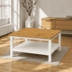 thumbnail image 2 of Mesa de Centro "Brisa" Nórdica Mesa de Living de Madera Maciza - Blanco - 80x70x45 cm, 2 of 3