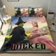 thumbnail image 1 of Wicked Conjunto de sábanas temático, trío de piezas, cómodo y amigable con la piel, diseño único, regalo de decoración para el hogar para familiares, amigos y fans,173X218cm, 1 of 6