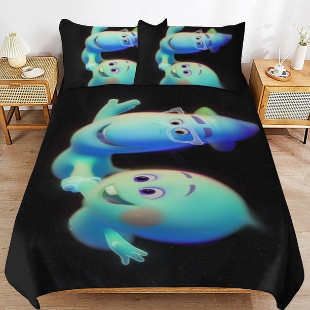 Soul Cartoon Bedding Sets Ultra Soft Skin-Friendly Duvet Cover 3 Piece, Cute Comforter Cover Bed Set for Boys Girls Kids