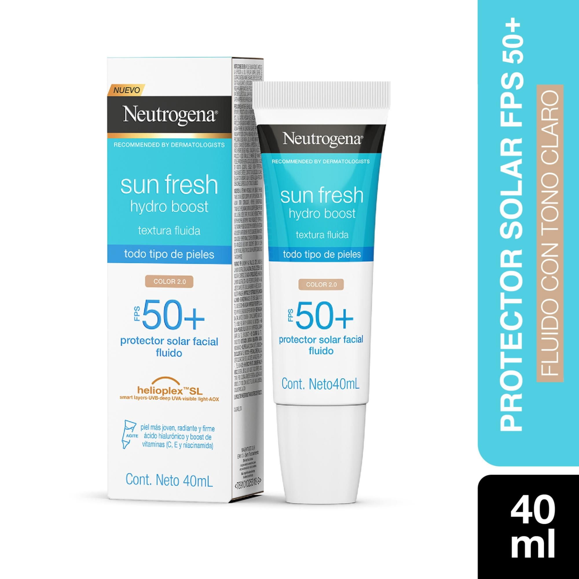 Protector Solar Neutrogena Facial Sun Fresh Hydroboost Fps 50+ Tono Claro