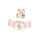 thumbnail image 4 of Fondo De Pancarta Para Trona De Medio Cumpleaños, Decoración Para Foto De Apoyo, Regalo Para Niños Y Niñas, Color Rosa Con Sombrero, 4 of 5