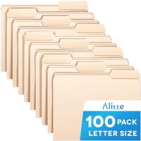 Carpetas De Archivos Manila Alitte, 8.5 X 11, Tamaño Carta, Paquete De 100