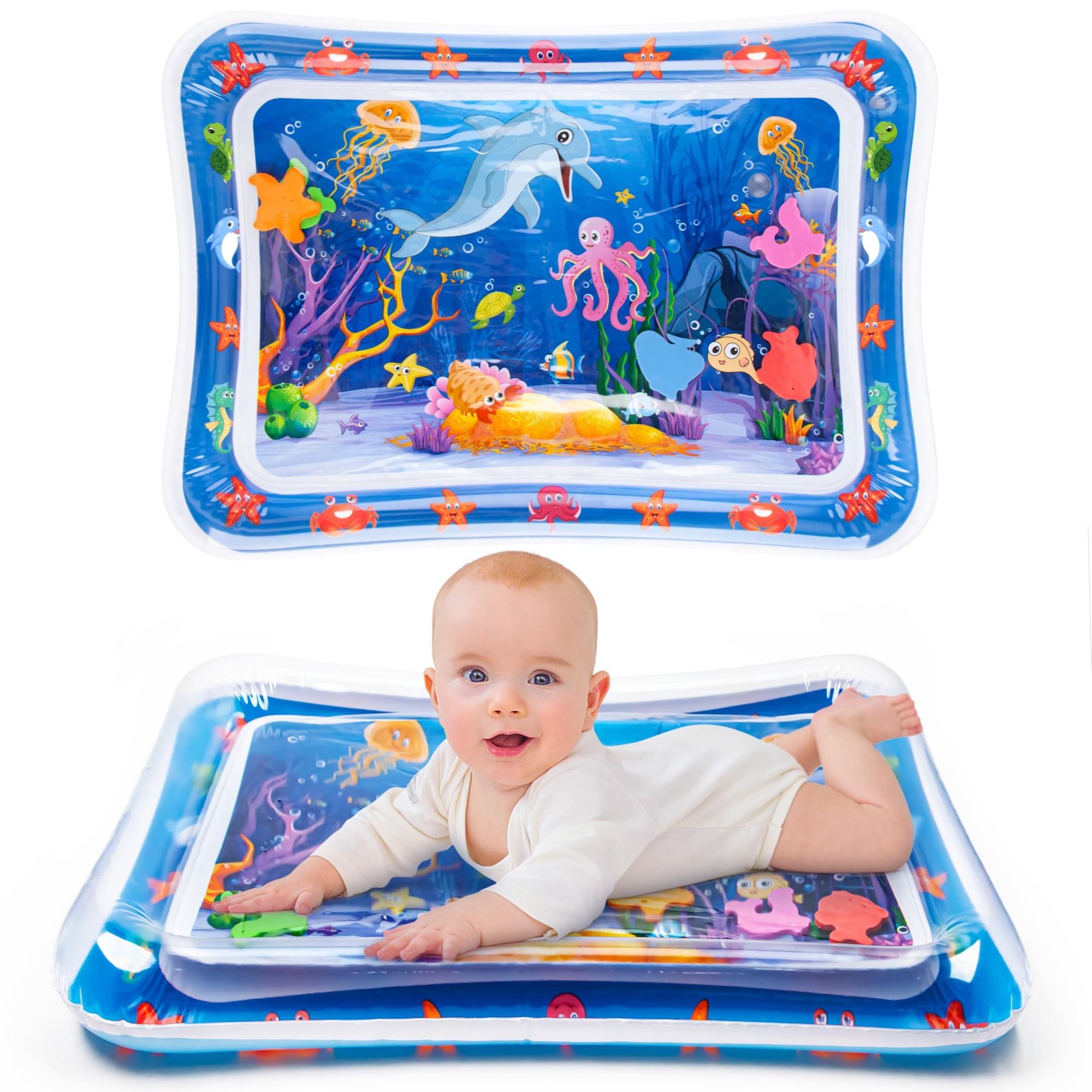 Alfombrilla De Agua Tummy Time Yeeeasy Inflable Para Bebés De 3 A 12 Meses