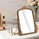 thumbnail image 5 of Espejo de maquillaje HSDDHOME vintage con arco de madera dorado, 30 x 24 cm, 5 of 9