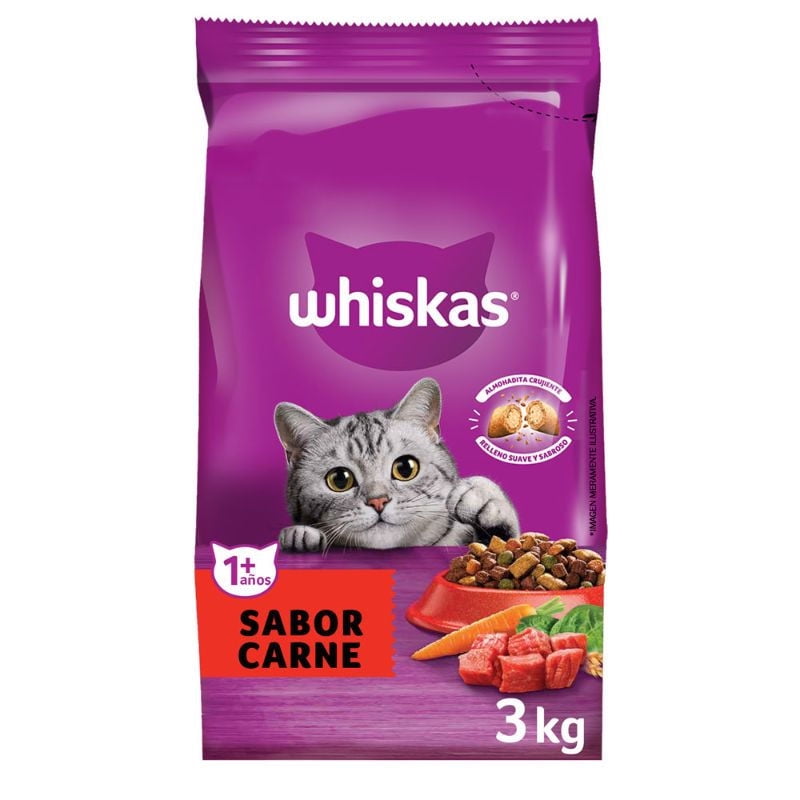 Whiskas - Alimento Seco Gato Adulto Sabor Carne Bolsa