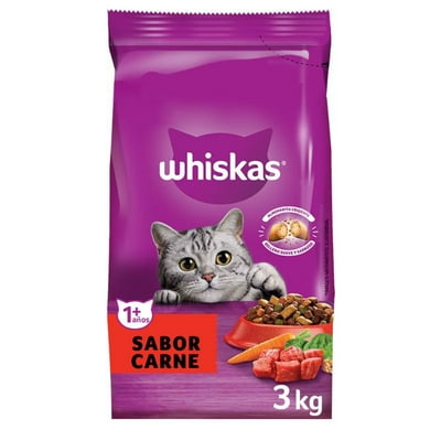Alimento Seco Gato Adulto Sabor Carne Bolsa 3 Kg Whiskas