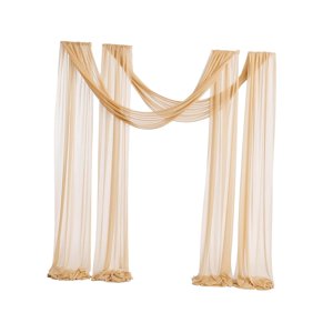 Bothyi - Camino De Mesa Drapeado Con Arco Para Boda, Reutilizable Para Telón De Fondo, Fiesta Temática, Vacaciones, Dorado