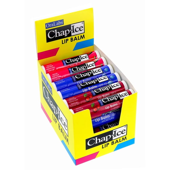 Bálsamo labial CHAP-ICE Premium Tradicional de varios sabores 24 x 4,25 g