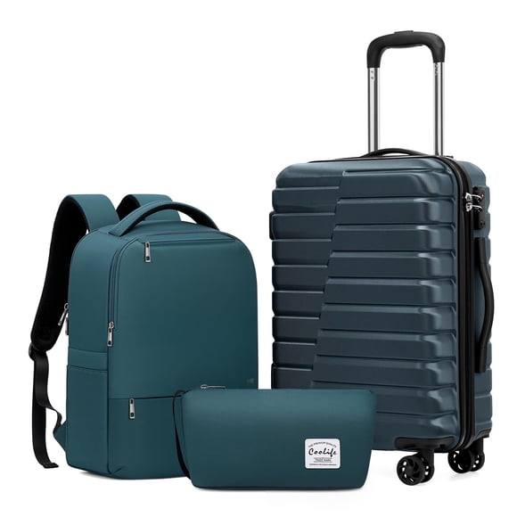 Set de maletas Coolife de 20" con ruedas giratorias y mochila