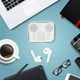 thumbnail image 5 of Auriculares Bluetooth 5.0, reproducción estéreo HD, inalámbricos, con micrófono y control táctil, para iPhone, Android, smartphones y tabletas, color blanco., 5 of 5