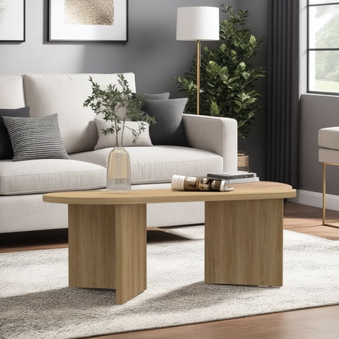 Tuhome - Mesa De Centro Ted Fresno Europeo 42,2X120,2X52,7 Cm