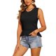thumbnail image 4 of INSPIRE CHIC Top de Tanque Recortado de Punto para Mujer Cuello Redondo Sin Mangas Acanalado con Ojales Suéter Recortado de Verano Chaleco Tallas L Negro, 4 of 6