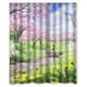 thumbnail image 1 of Cortina de ducha con fondo de flores y sakura, juego de cortinas de baño con ganchos, tamaño 60 x 72 pulgadas, 1 of 3