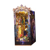 Magideal - Estantería Con Inserción Decorativa, Sujetalibros, Exhibición De Artesanías, Rompecabezas De Madera 3D (Fácil De Montar) Para Niños Y Niñas, Regalos