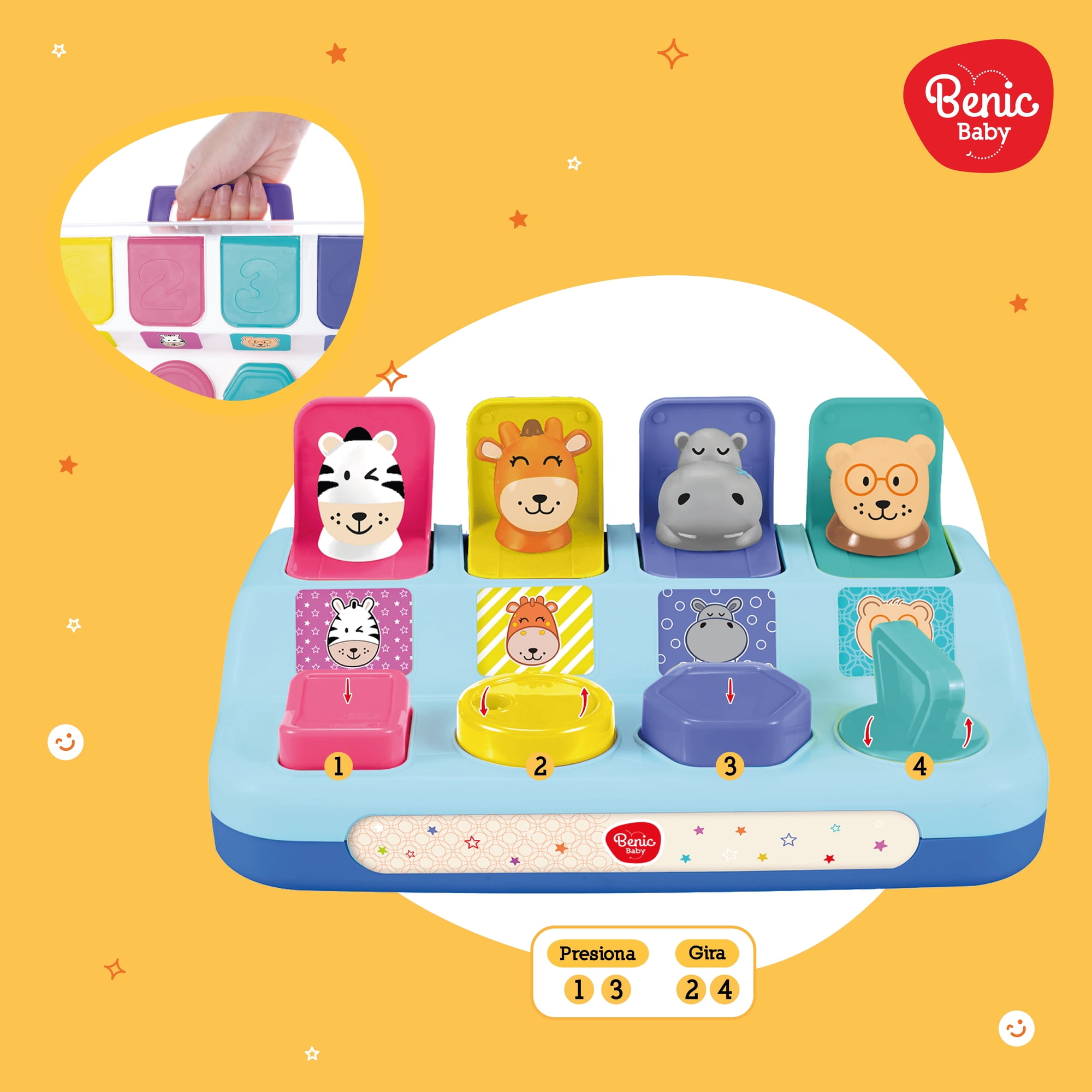 Benic Baby - Animales Saltarines Interactivos Con Botones