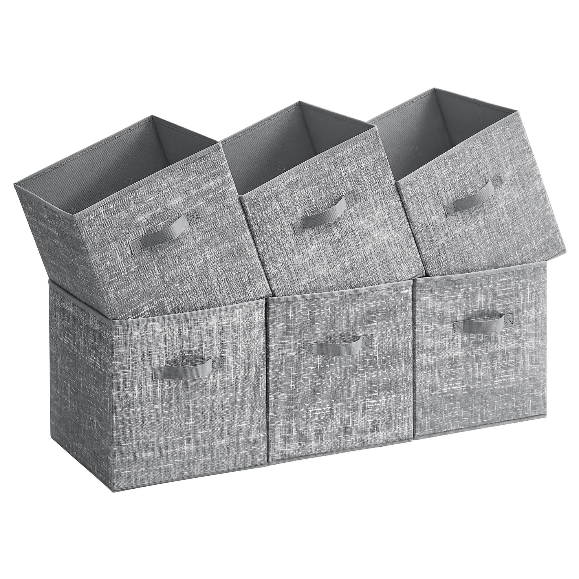 Cubos De Almacenamiento Songmics, Tela No Tejida Gris Con Forma De Totora, 33 X 33 X 33 Cm