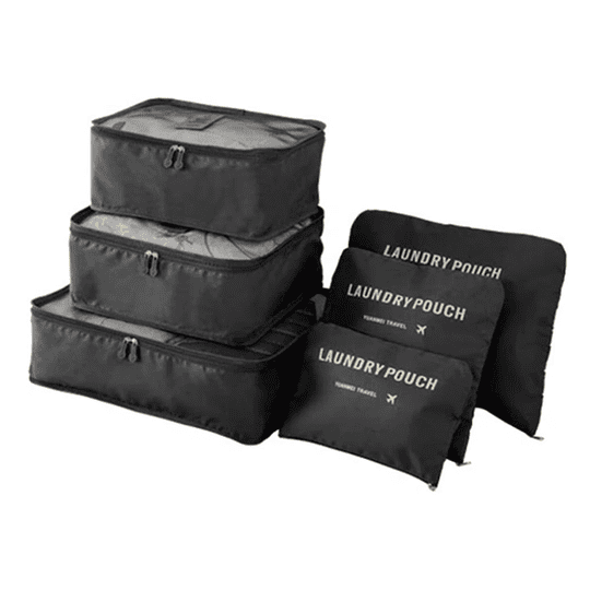 Genérico - Set 6 Organizadores De Equipaje De Viaje Bolsa Ropa Interior Negro