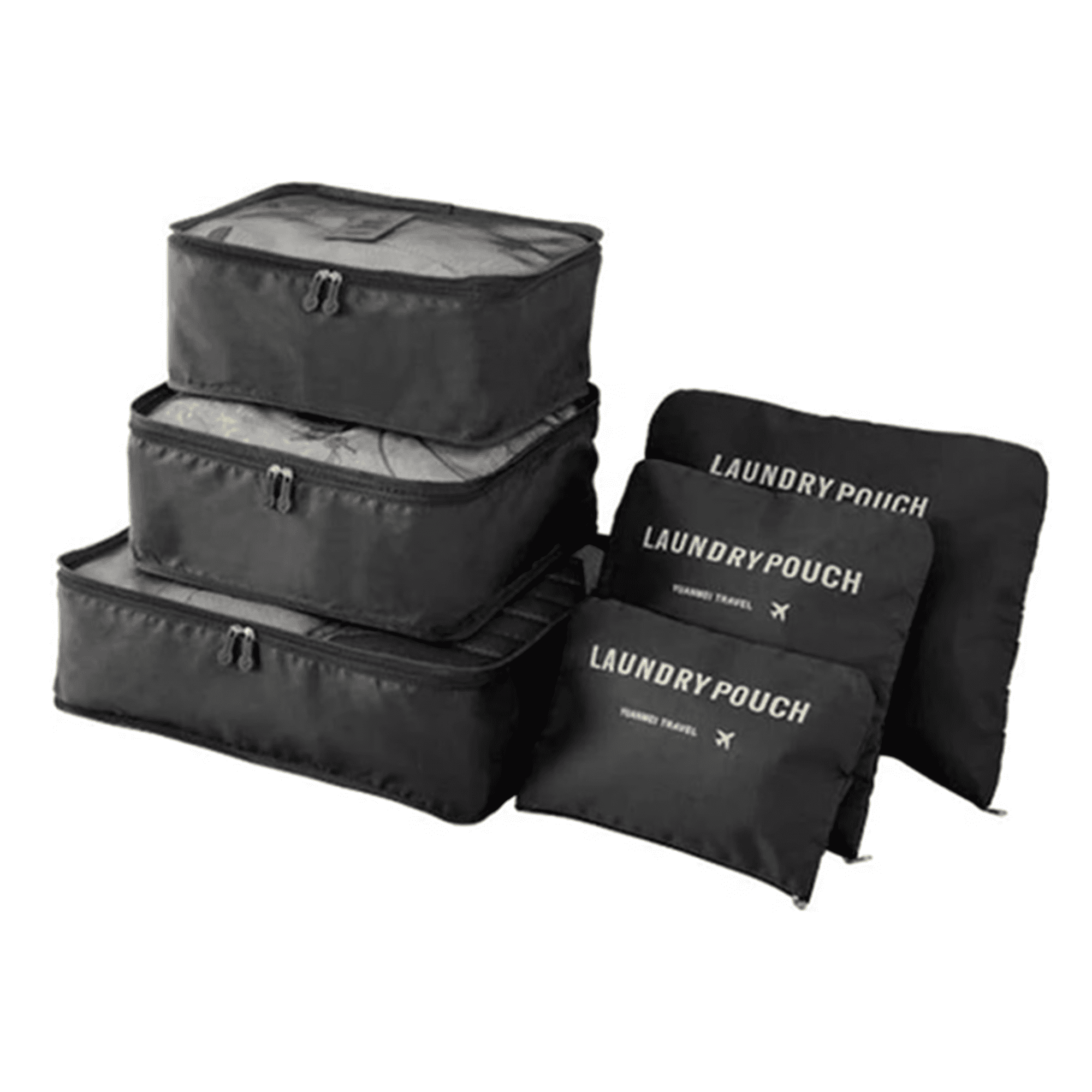 Genérico - Set 6 Organizadores De Equipaje De Viaje Bolsa Ropa Interior Negro