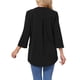 thumbnail image 3 of INSPIRE CHIC Camisas de pana casuales para mujer con botones, mangas enrollables, cuello en V, blusas sueltas elegantes, tops de otoño XL negro, 3 of 6